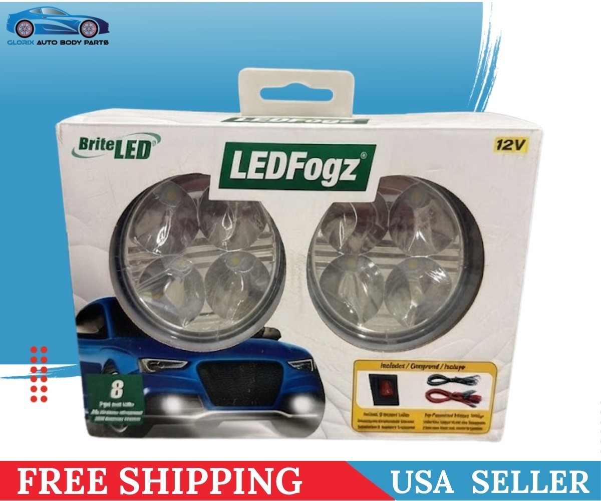 Brite LED LEDFogz+ 8 Round Bright White 12V 2 LED Light Kit Pair LEDFOGZ94
