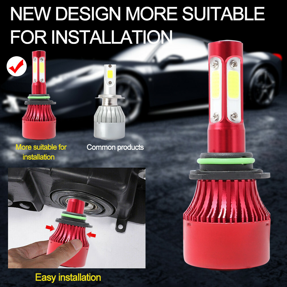 4x 9005+9006 Combo 160W 16000LM LED Headlight Kit High & Low Beam Light Bulbs