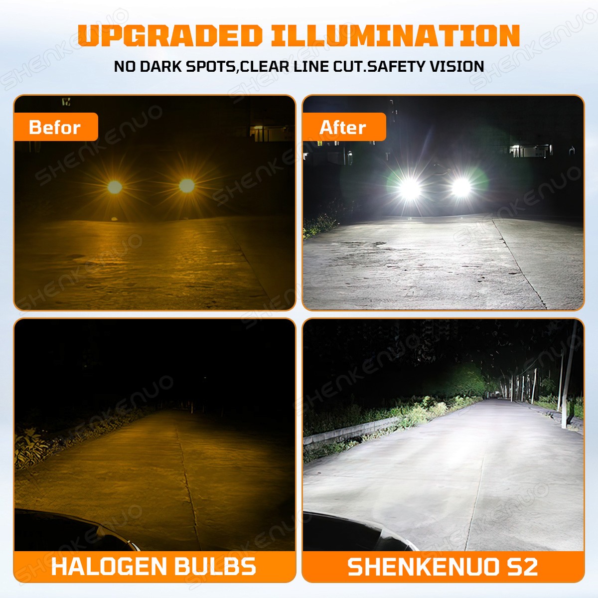 For BMW X5 07-2013 LED Headlight Hi/Low Beam Bulbs 6500K White Combo 4PCS