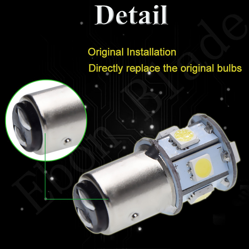 2 x 6V 1157 BAY15D LED Bulb Tail Brake Stop Reverse Signal Light For Car Motor