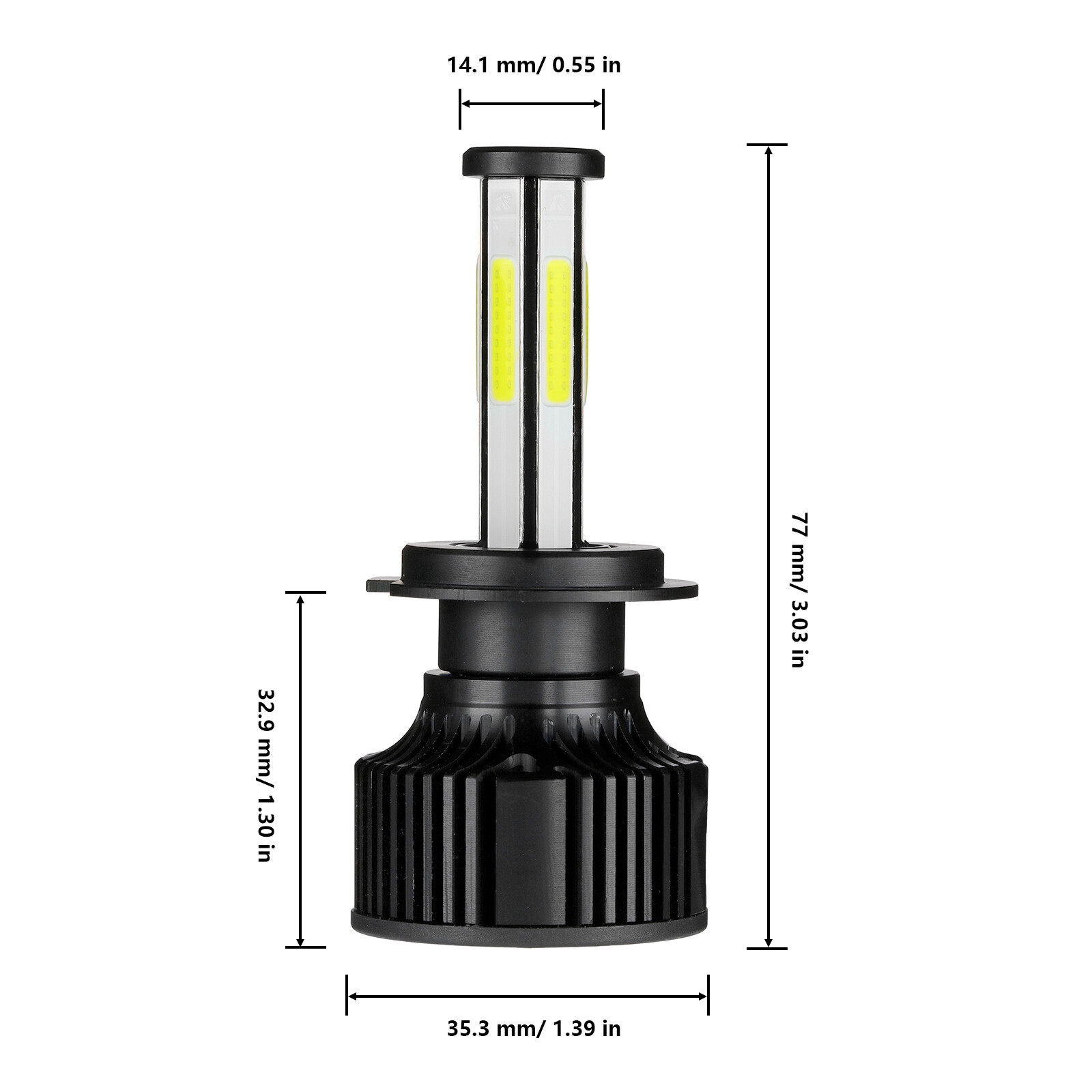 4/6/8 Sides H7 LED Headlight Bulbs Kit High or Low Beam Super Bright White 6000K