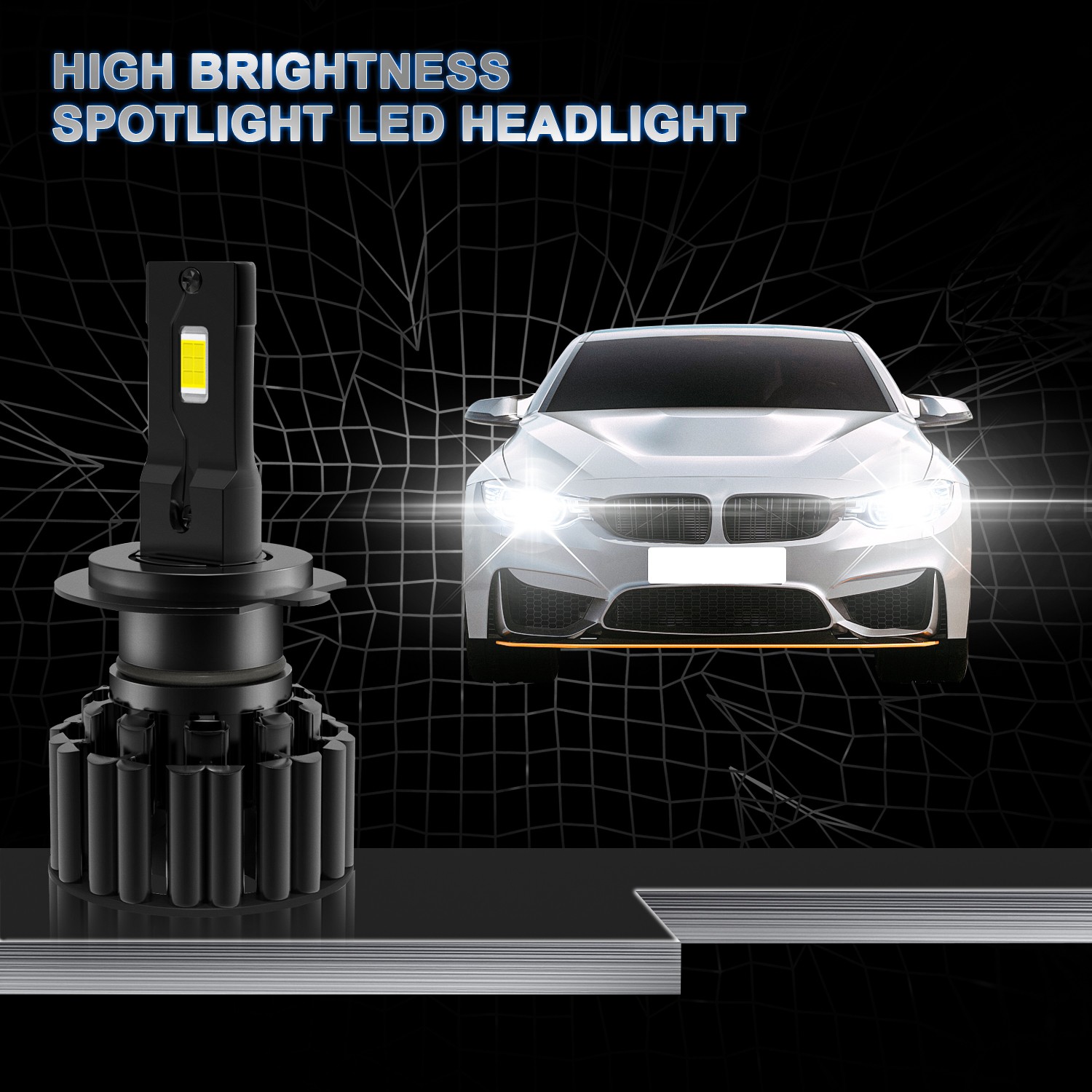 4Pcs For Ford Fusion 2016 6000K LED Headlights High&Low Beam Light Bulbs H7 H11