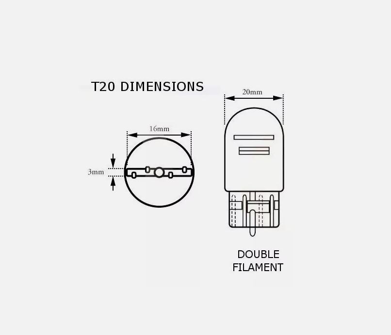 T20 580 7443 Side Light Halogen W21/5w Clear DRL 380w Stop Brake Tail Bulbs Car