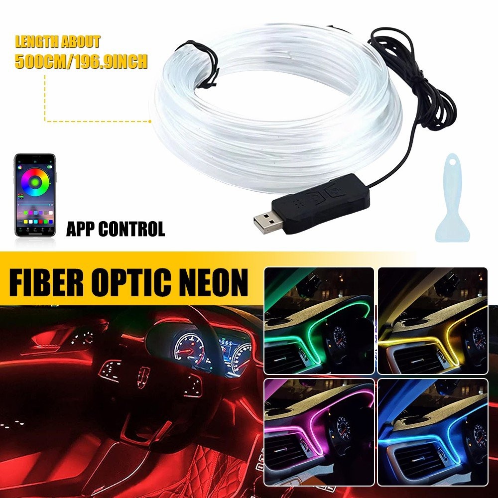 APP Control LED Light Atmosphere Ambient Light Car Inside Accessories 5M 1-10Set