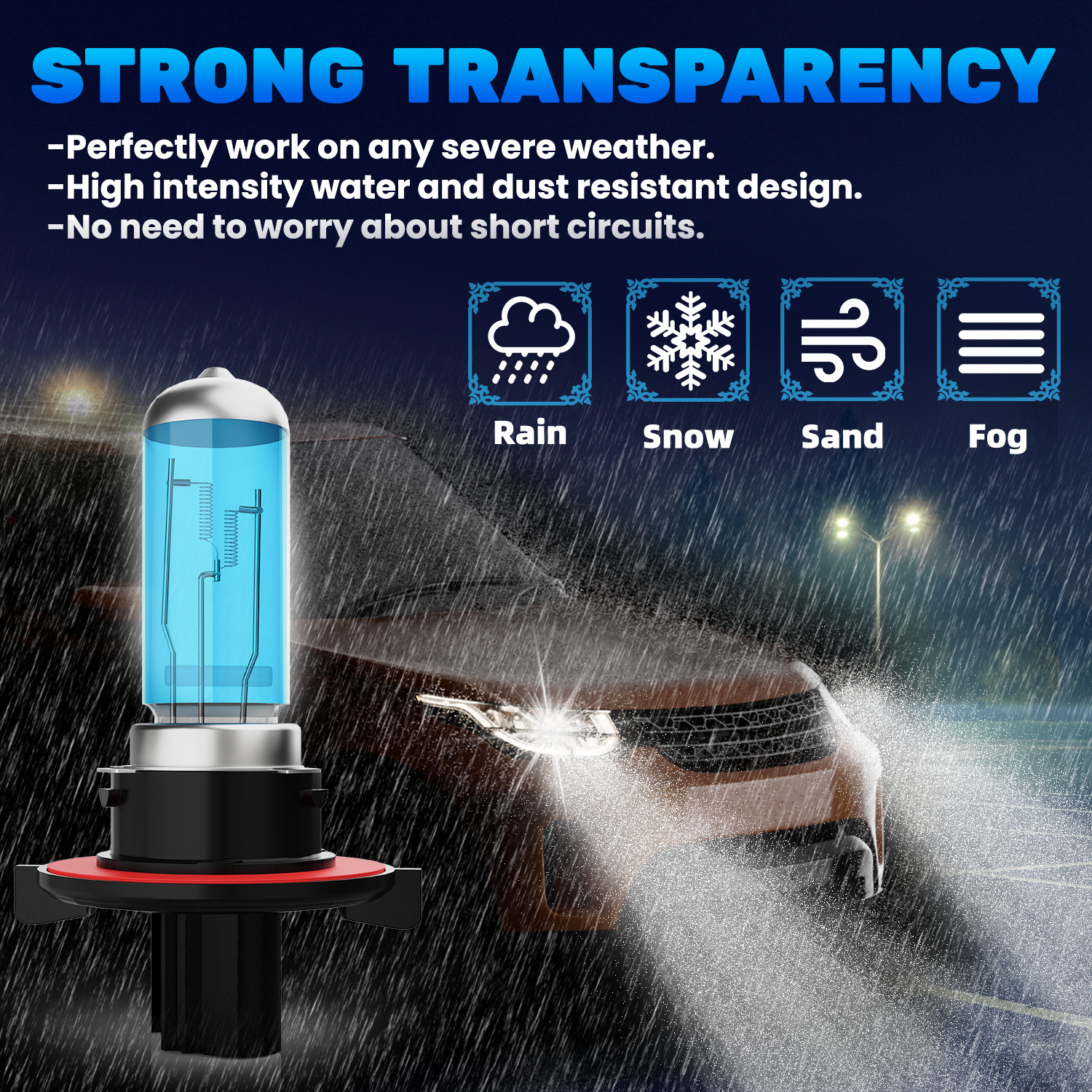 For Ford Escape 2008-2012 H13/9008 Halogen Headlight Bulbs High/Low Beam 6000K