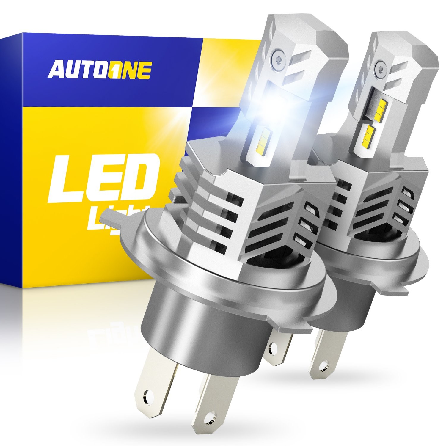 2x AUTOONE H4 9003 6000k Super White Kit LED Headlight Bulb High Low Bulbs E1