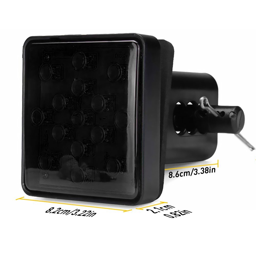2“ Trailer Truck Hitch Towing Receiver Cover Smoked Lens 15 LED Brake Light EOH