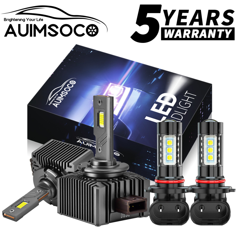 For BMW 525i 530i 2006-2007 6500K White LED Headlight High Low + Fog Light Bulbs