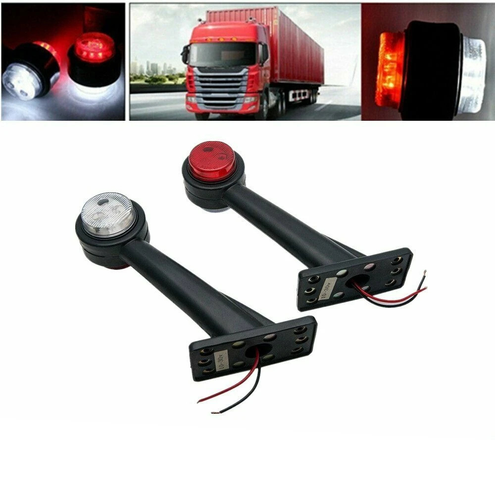 2×8-Led Side Marker Lights Stalk Outline CARAVAN Lamp Trailer Truck 12/24V