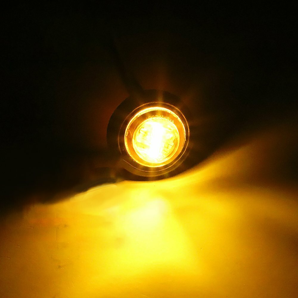 [AMBER/RED] Round Side Marker lights LED Bullet Light For PickupTruck Trailer 20