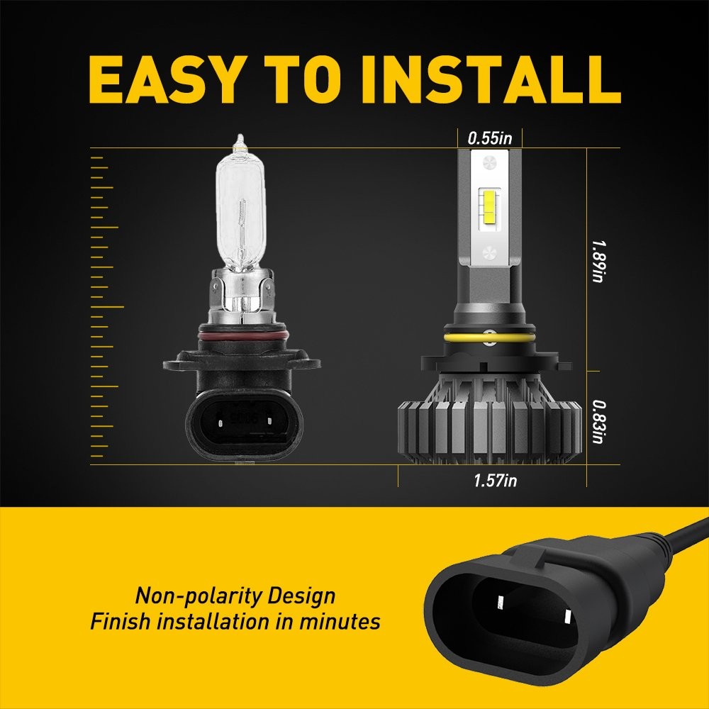 AUXITO 2x 9005 HB3 LED Headlight Bulbs Conversion Kit High Beam 60000LM 6500K
