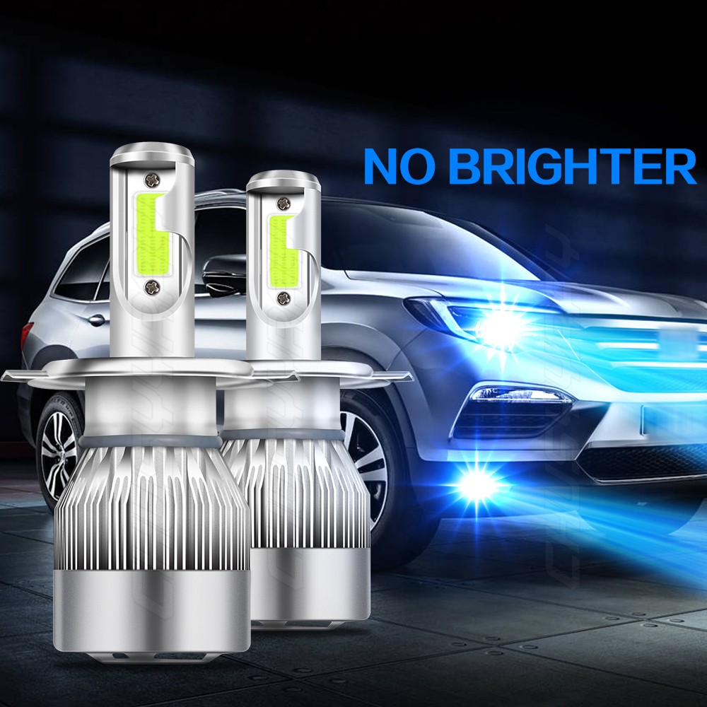 H4 9003 Ice Blue LED Headlight Bulb Conversion Kit High Low Beam 8000K 72000LM