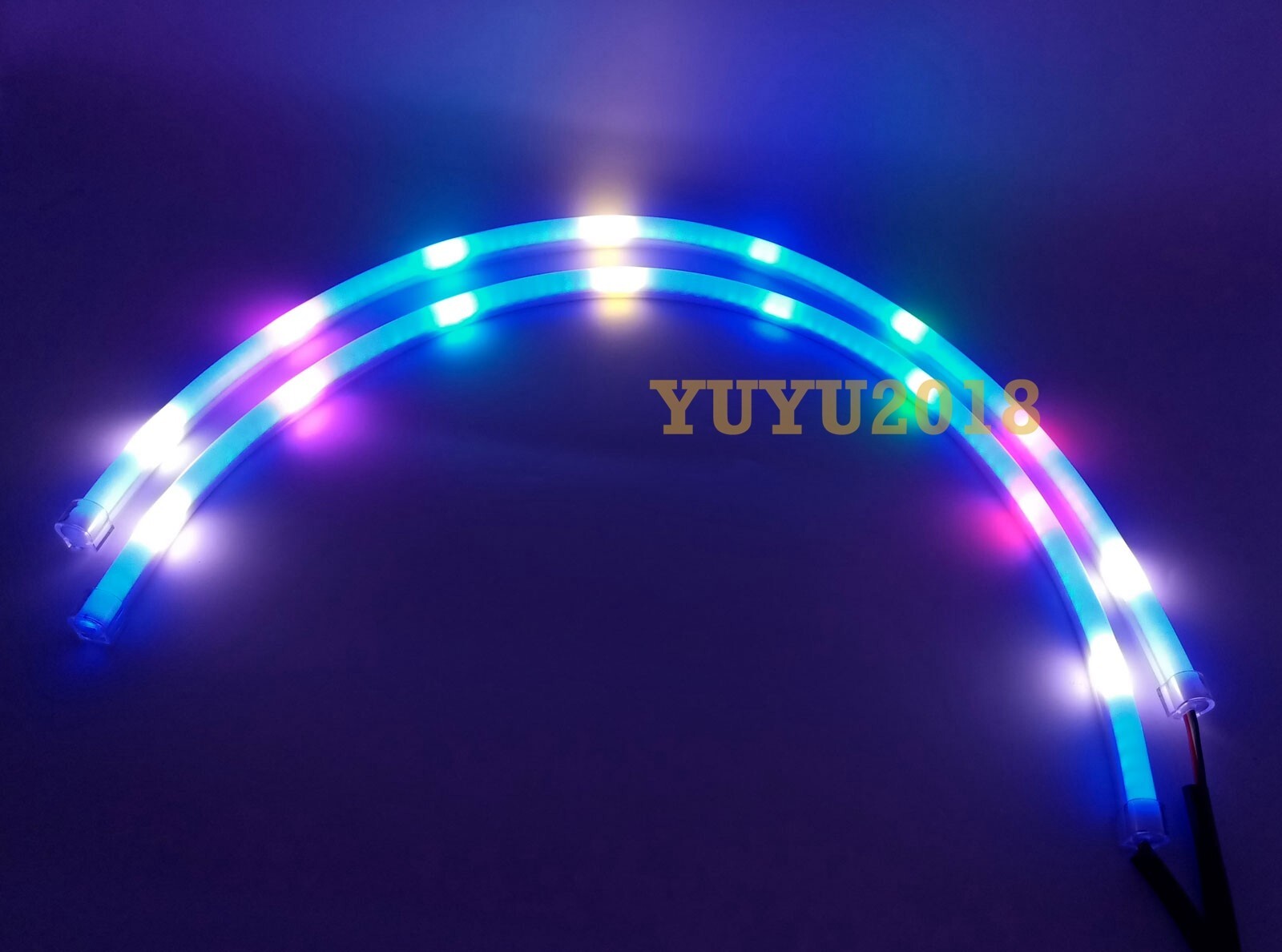2*60cm LED strip Flow series Chasing RGB for headlight DRL Dream color signal