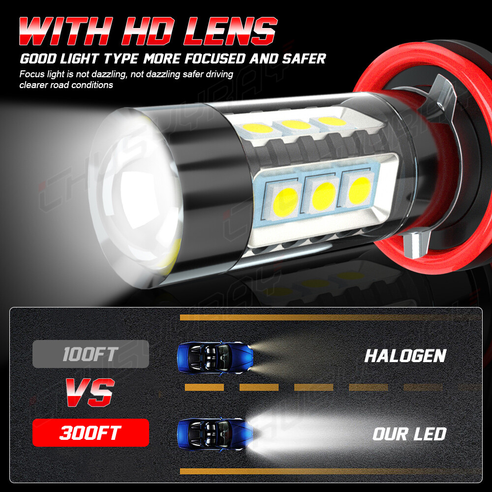 MINI 9005 9006 H11 Combo LED Headlight Bulbs Fog Kit 6000K White High Low Beam