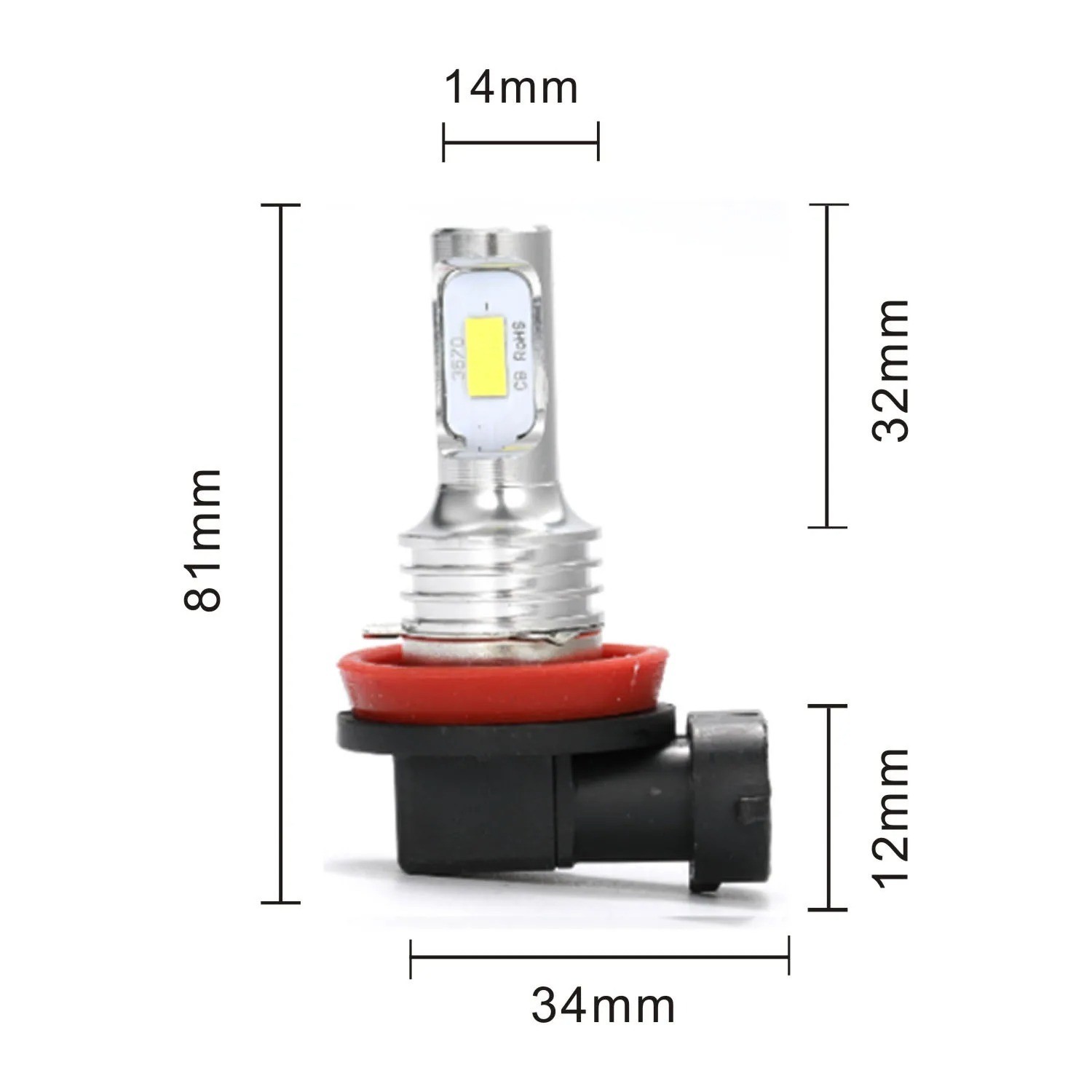 2x H4 9003 HB2 6000K Super White CSP LED Headlight Bulb Kit High Beam Canbus