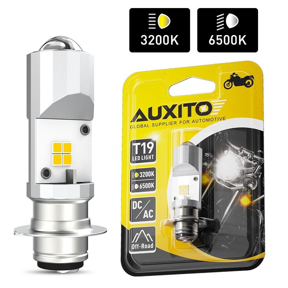 Auxito 1x Motorcycle T19 P15D Led Headlight High Low Beam Switchback Amber White