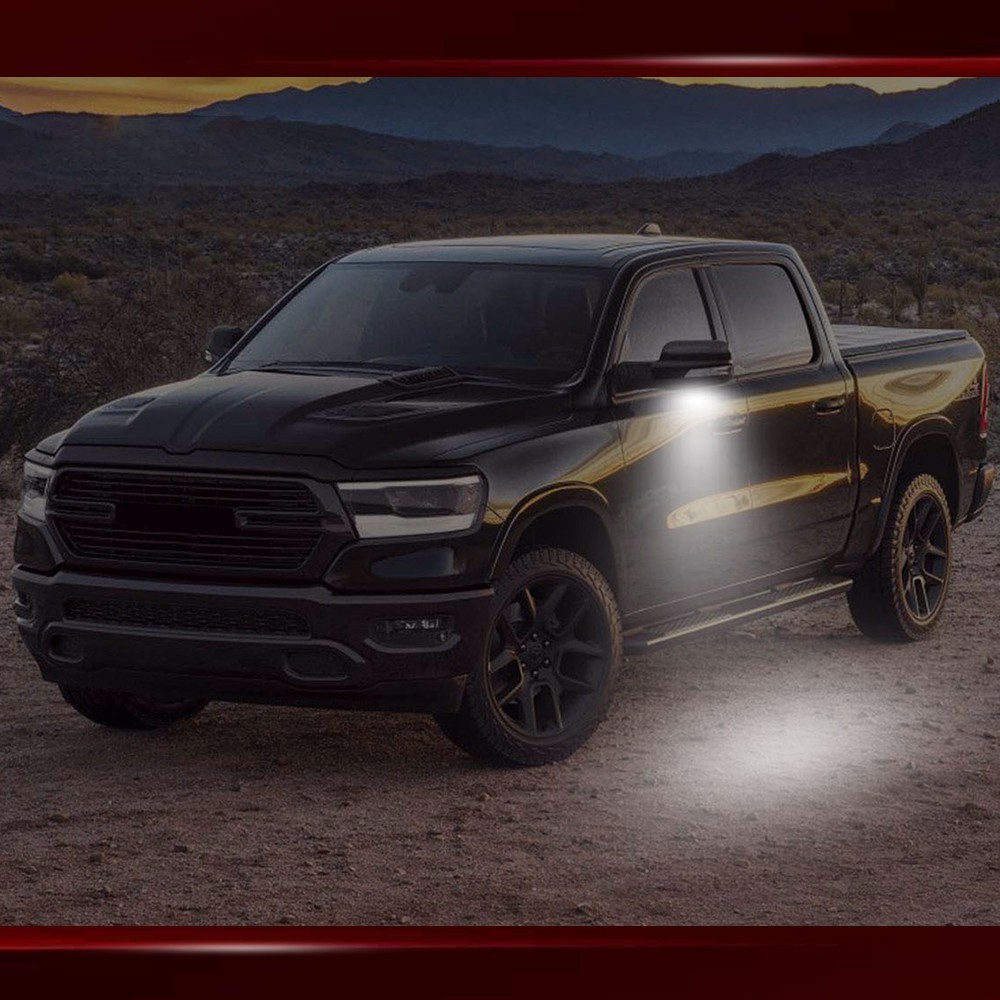 Front Left Right White LED Clear For 2019-2023 Dodge Ram 1500 Under Mirror Light