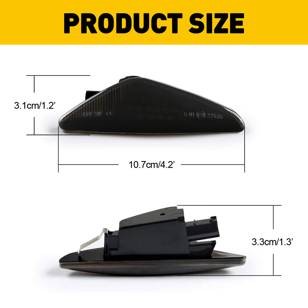 For 07-13 BMW X5 SUV E70 Smoked Fender Signal Side Marker Lights Car Accessories