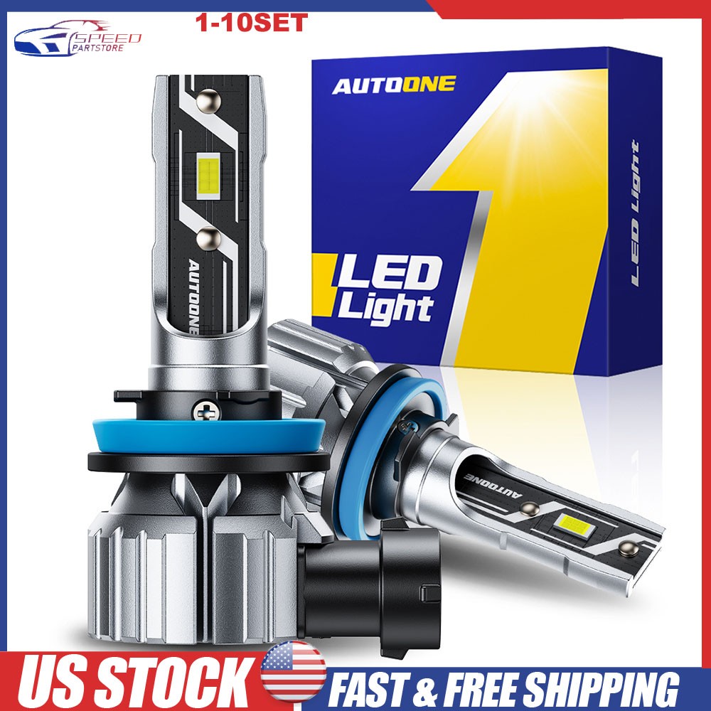 H11 H8 H9 LED Headlight Super Bright Bulbs White 6500K 30000LM Hi&Low Beam 2-20X