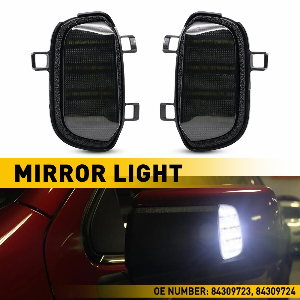 AUXITO Smokedn White Mirror Light For 2019-2022 Chevrolet Silverado 1500 EAQ
