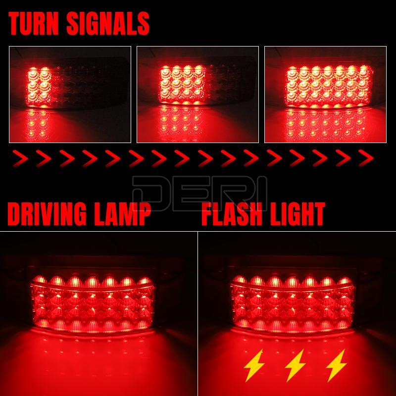 4PC 5″ Red LED Side Marker Lights Truck Trailer Tail Turn Signal Brake Clearance