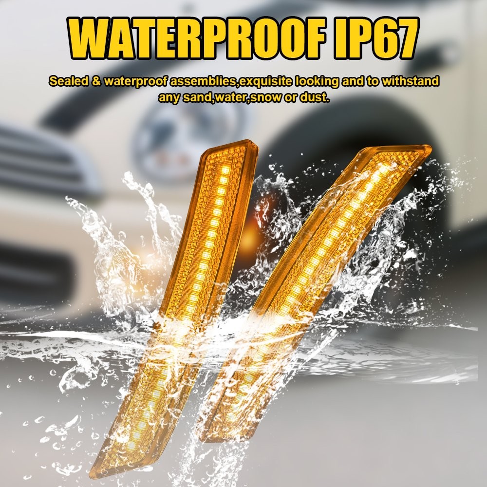FULL LED Pair Amber Marker Front Side Lights Gen For 2nd 2007-2015 Mini Cooper