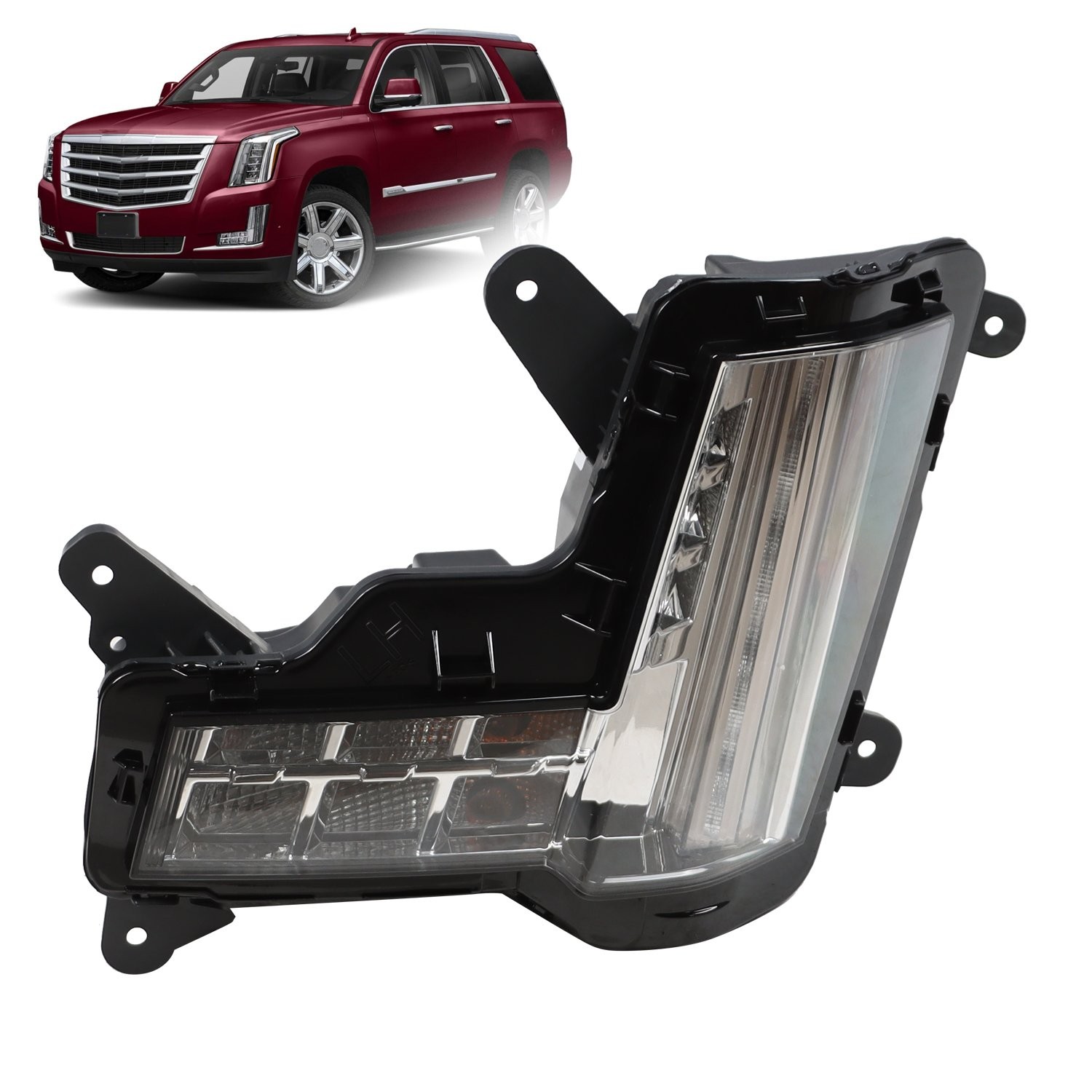 For 2015-2020 Cadillac Escalade LED Fog Lights w/ Crash Brake Left Driver Side