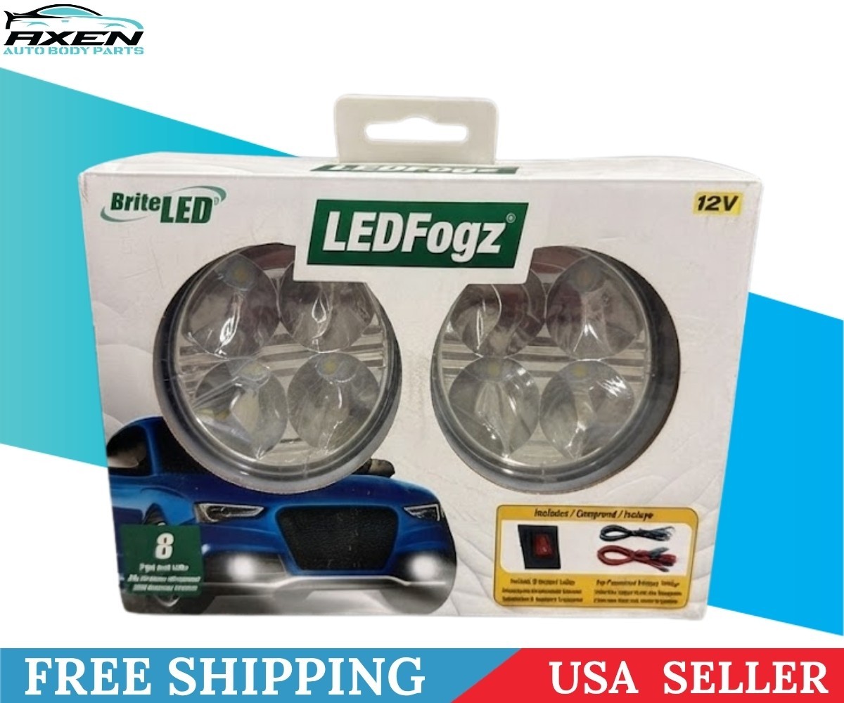 Brite LED LEDFogz+ 8 Round Bright White 12V 2 LED Light Kit Pair LEDFOGZ94
