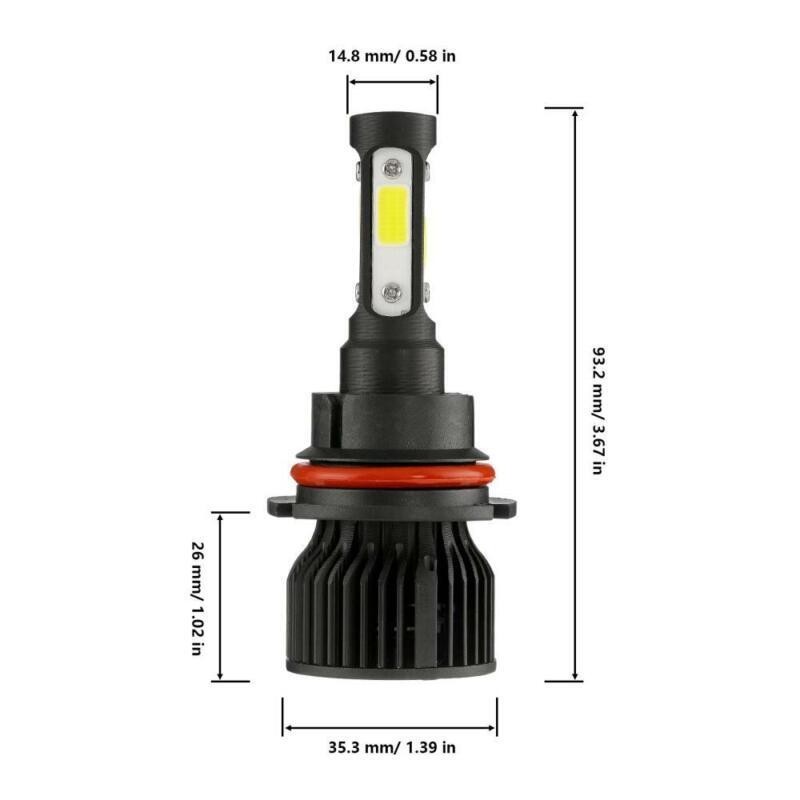 4-Sides 9007 HB5 LED Headlight Bulbs High Low Beam 2000000LM White Super Bright
