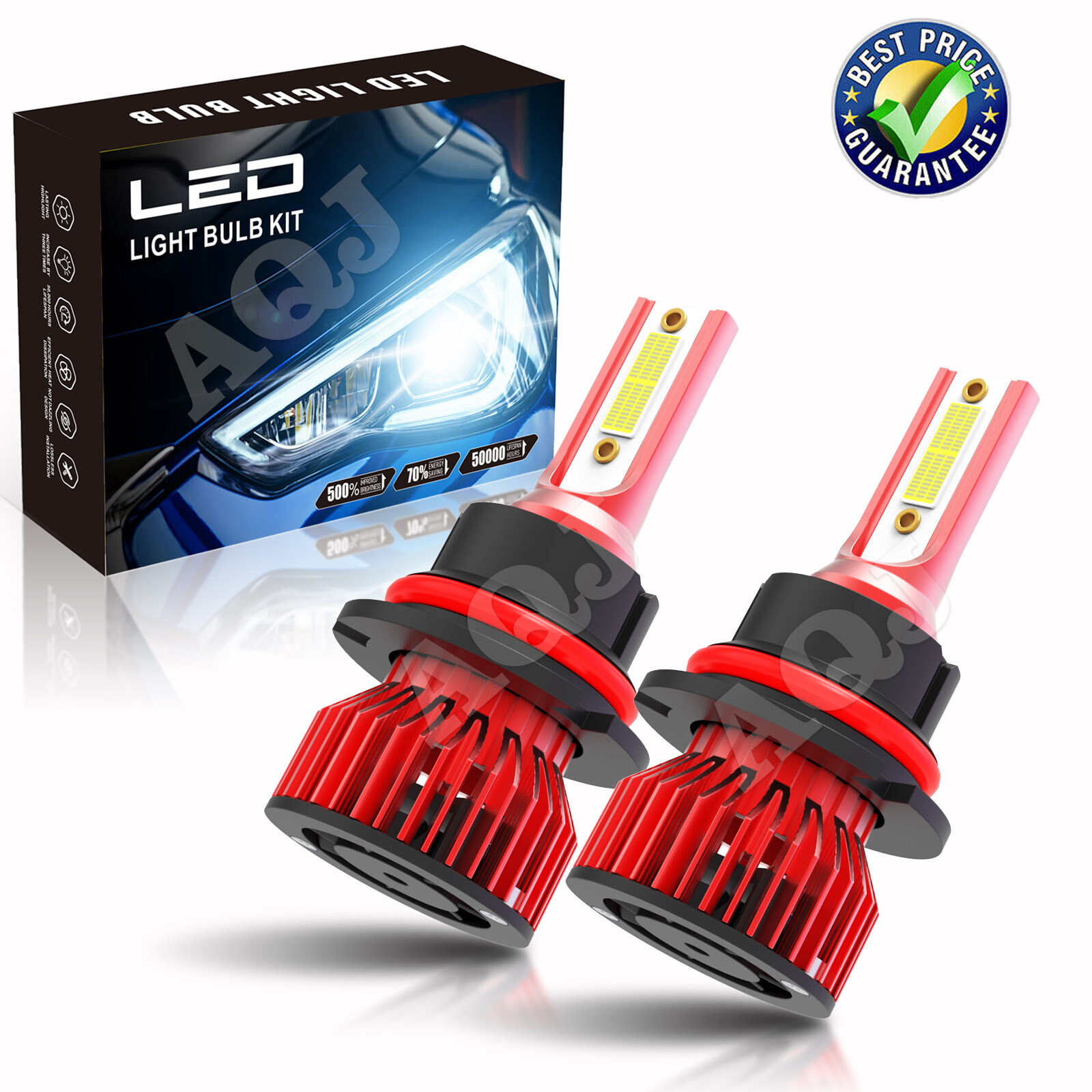 MINI 9007 HB5 LED Headlights Bulbs Kit High Low Beam 6000K Super Bright White 2x