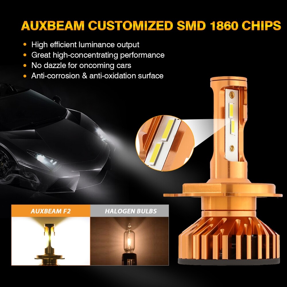 Auxbeam H4 H11 White LED Headlight Fog Lights Kit For Toyota Tundra 2014-2019