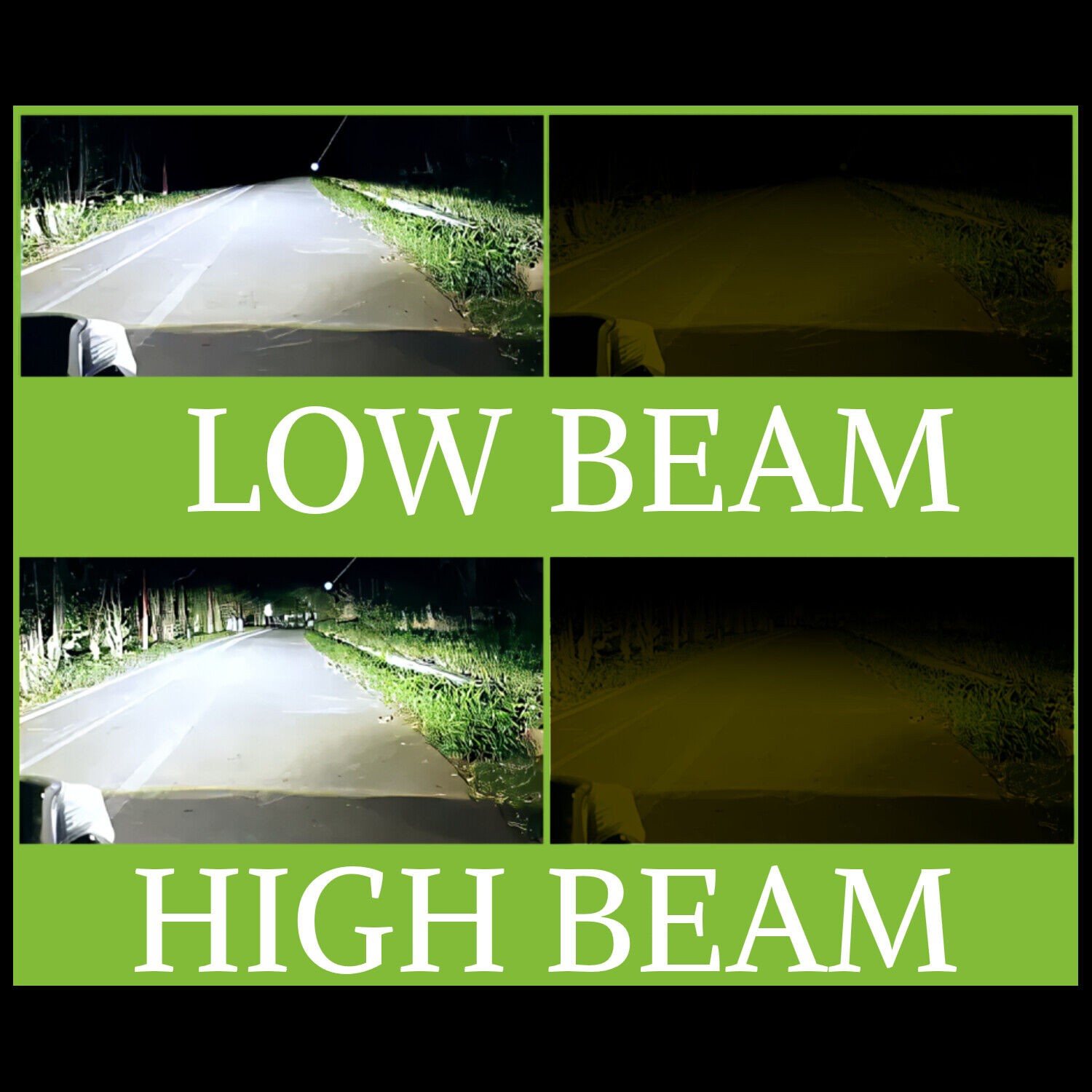 H11 9005 LED Headlight High Low Beam Bulbs Ultra Bright Kit 6000K White 72000LM