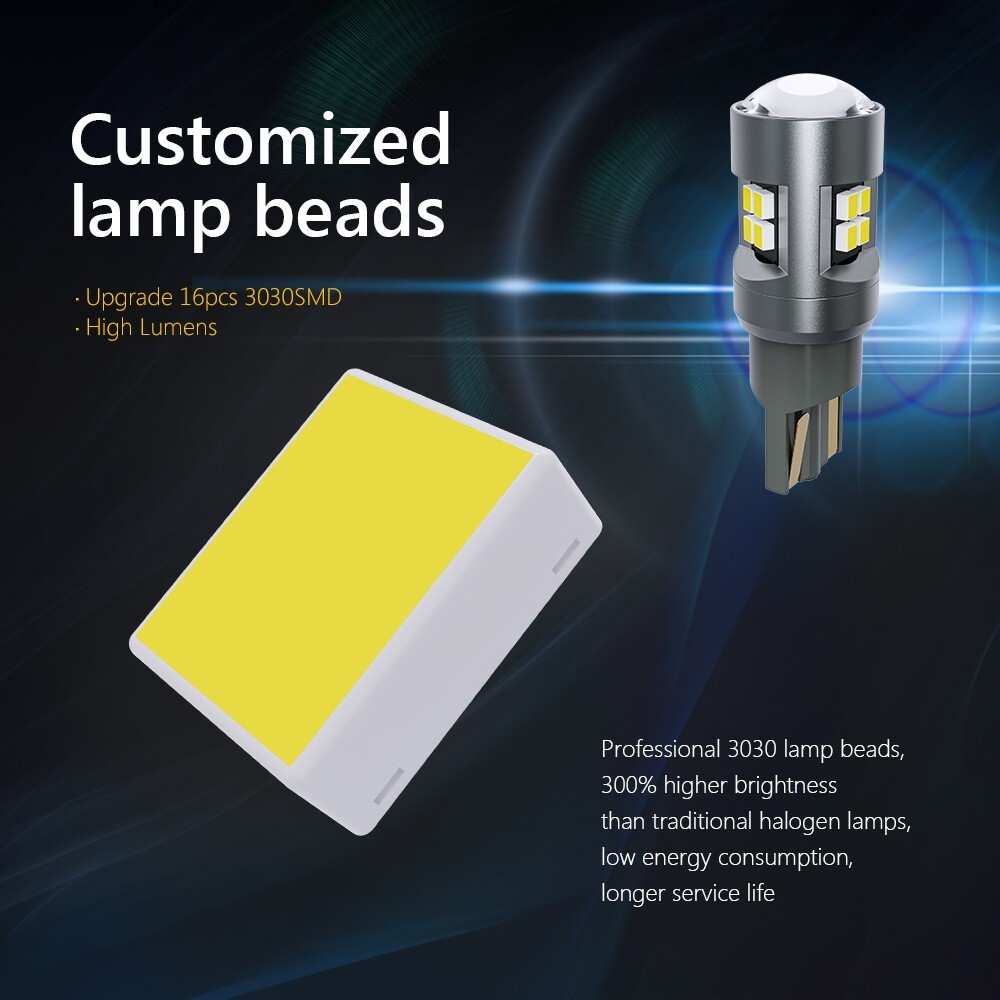 1-100x T10 2016 16SMD Car LED Side Light Bulbs 7 Colors Light Chips Super Bright