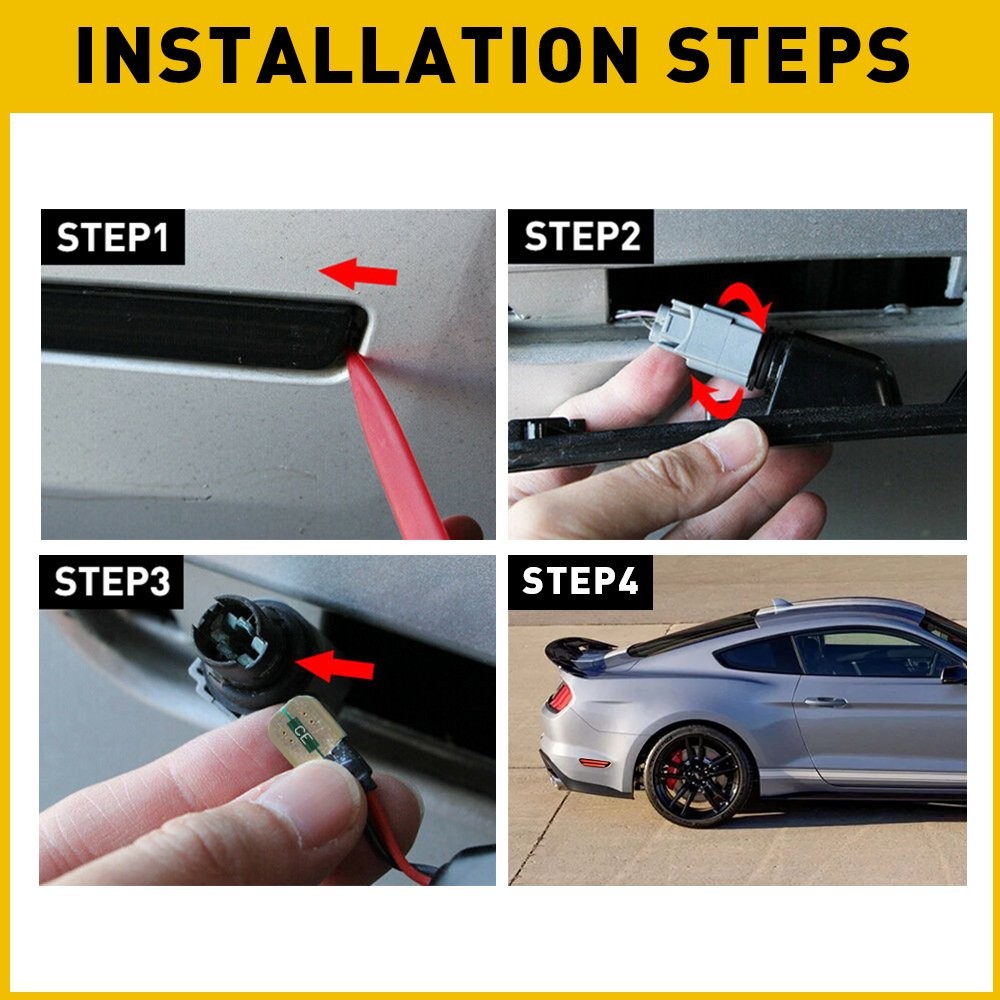 2-20 Smoke Lens LED Side Marker Signal Red Light For 2015-2022 Ford Mustang Rear