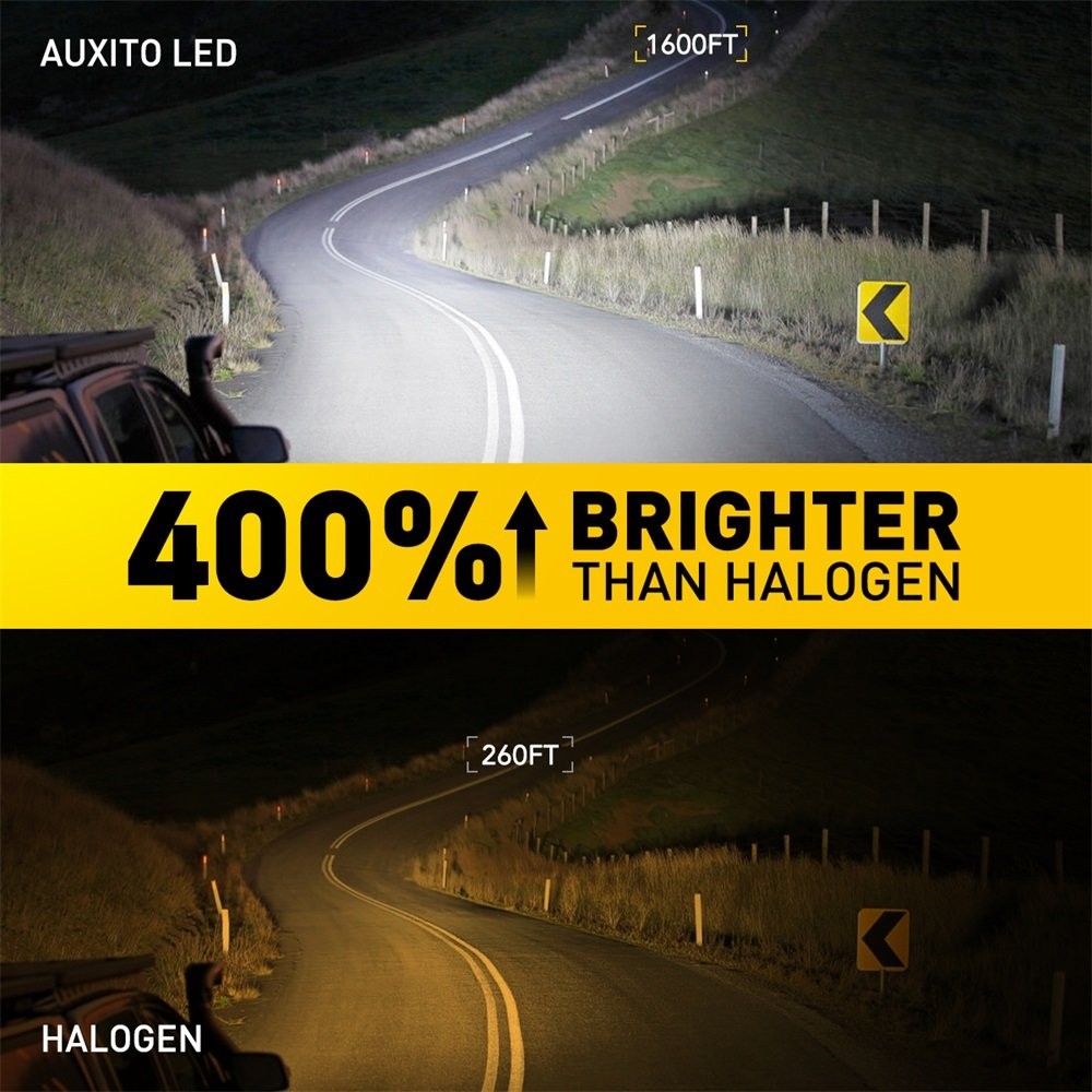 2/4x AXUITO H7 6500K LED Headlight Kit High Low Beam Bulbs 30000LM White Super