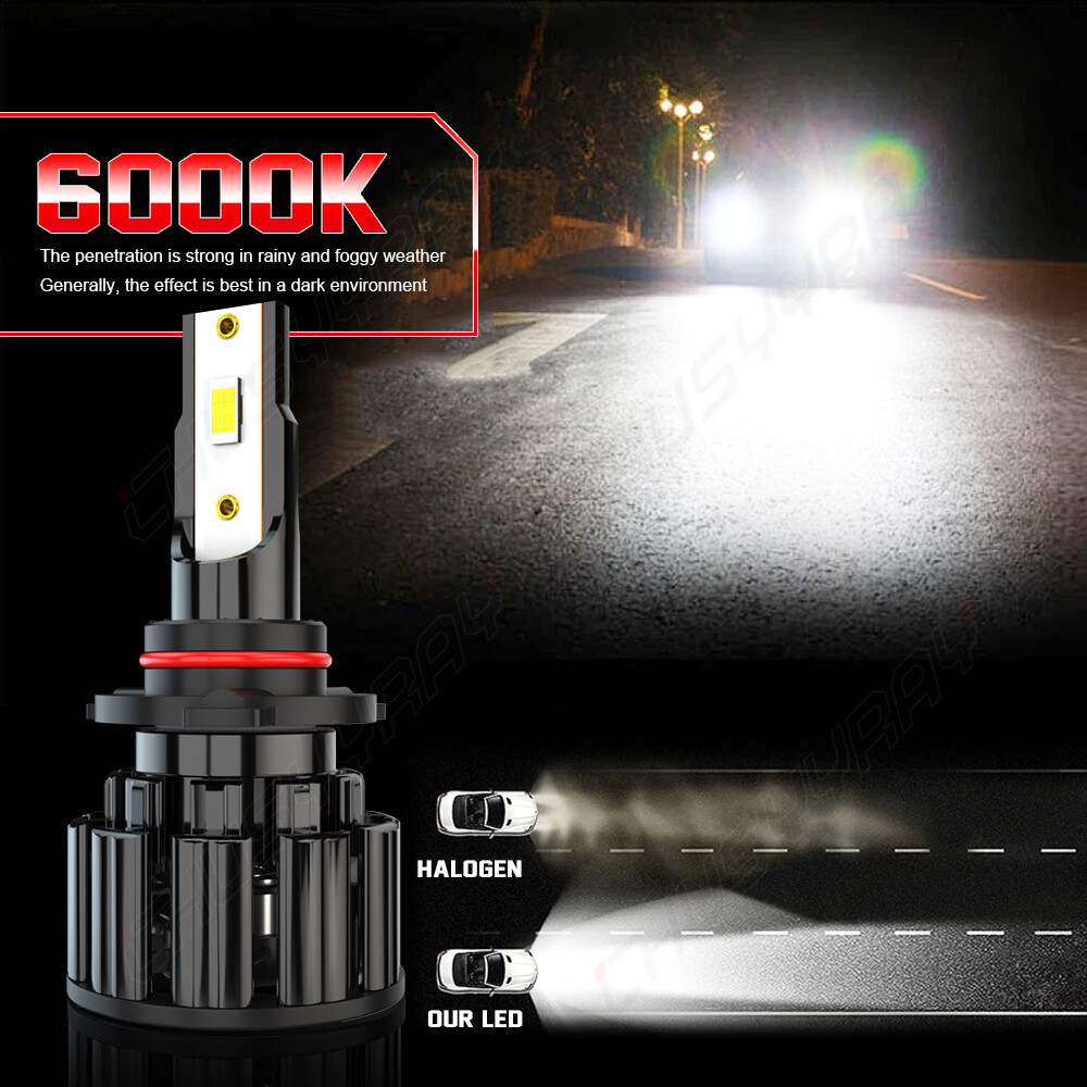 9012/HIR2 H16/5202 LED Headlight Fog Light Kit Bulbs White 6000K Plug&Play 4Pack