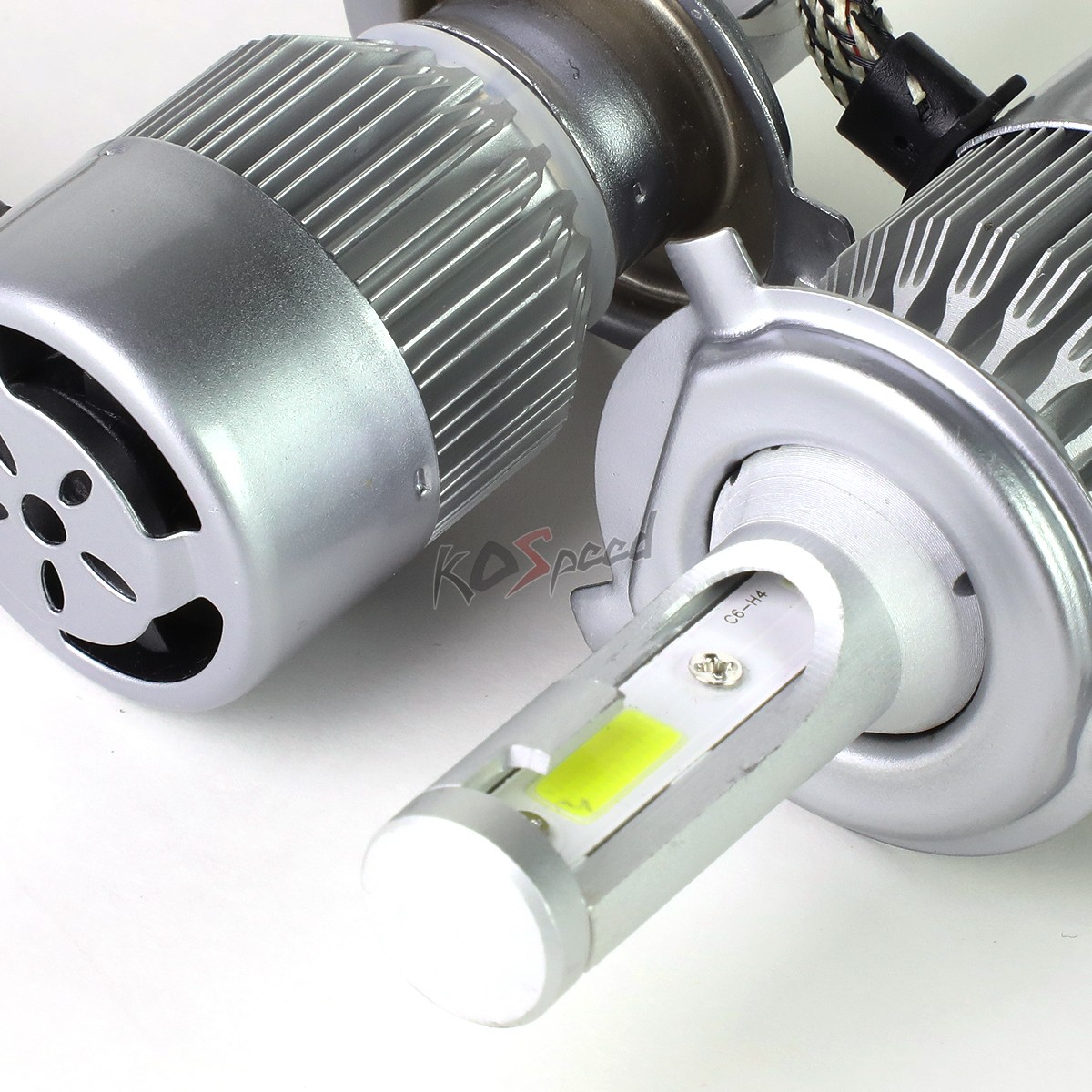 2x White LED H7 6000K 50000 Hours Life/ Replacement Headlight Bulbs +Cool Fan