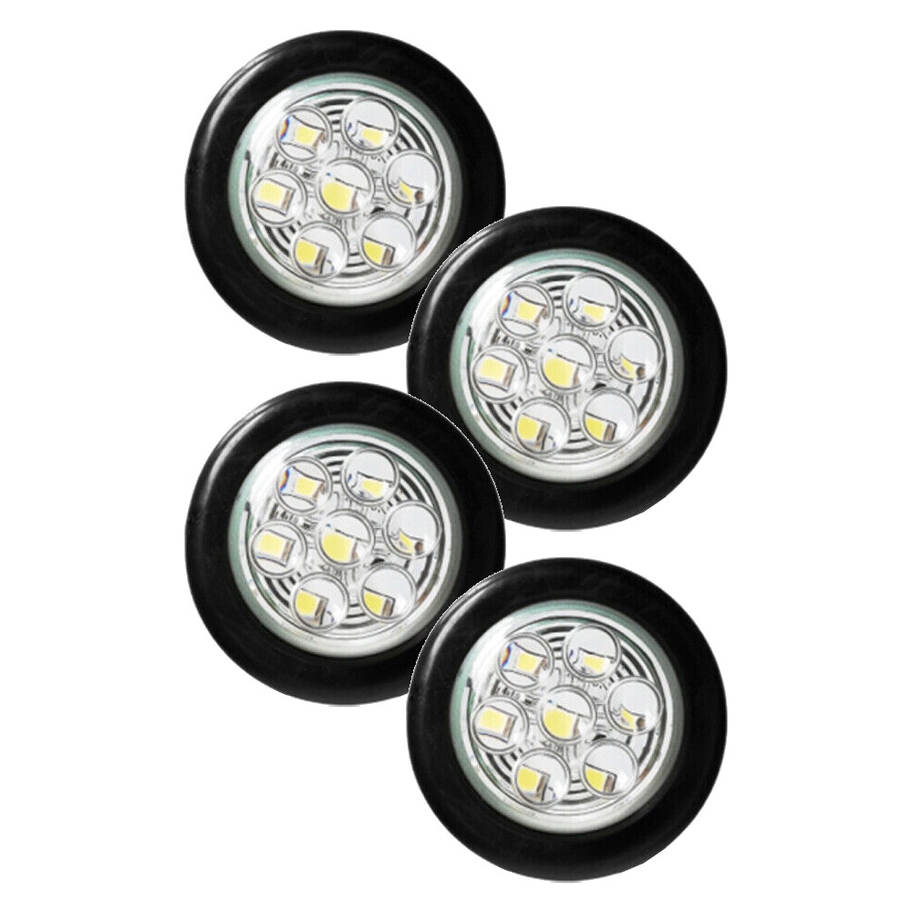 4Pc 2″ White Side Marker Light Indicator Clearance Light Trailer Truck Tail Lamp