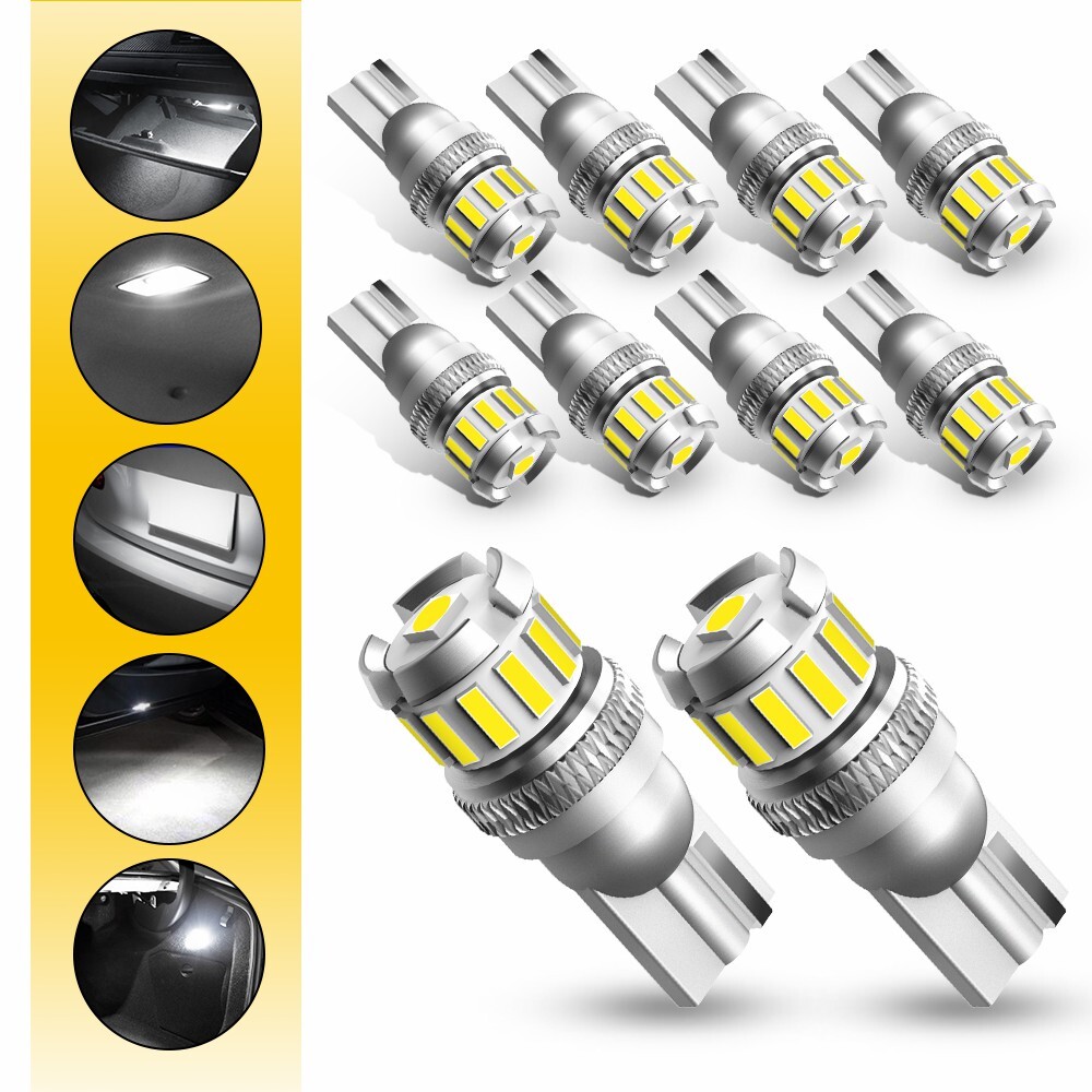 AUXITO T10 LED License Plate Light 168 194 W5W Bulbs Super Bright 6000K White A+