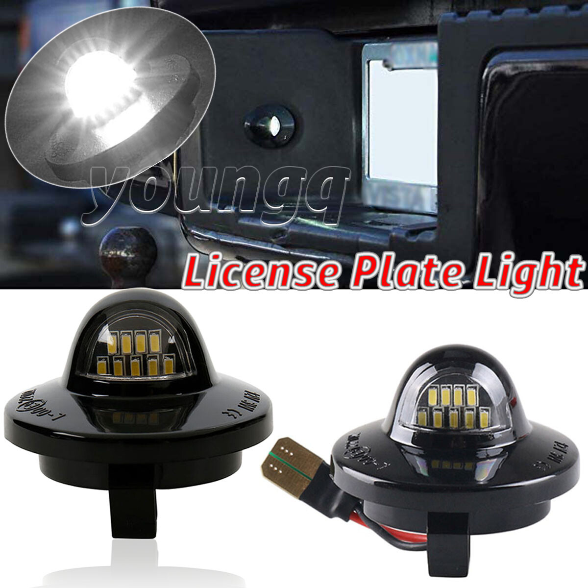 LED License Plate Light Lamp Assembly Replacement For Ford F150 F250 Super Duty