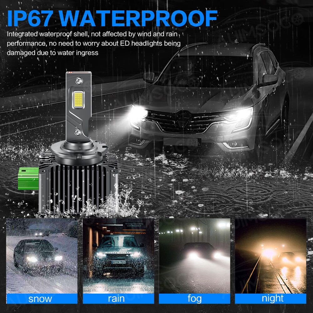 D3S D3R LED Headlight Super Bright Bulbs Kit 8000K White 330000LM High/Low Beam
