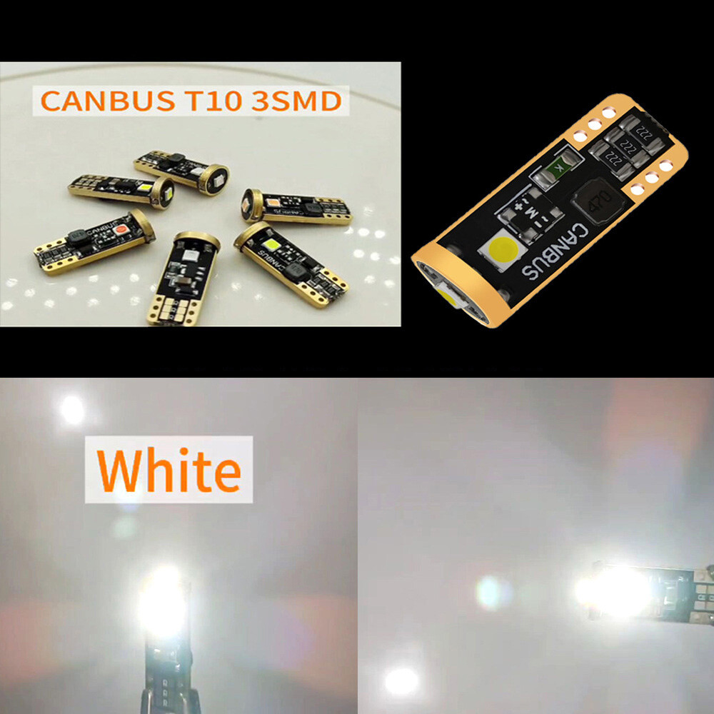 T10 LED License Plate Light Bulbs 6000K Super Bright White 168 2825 194