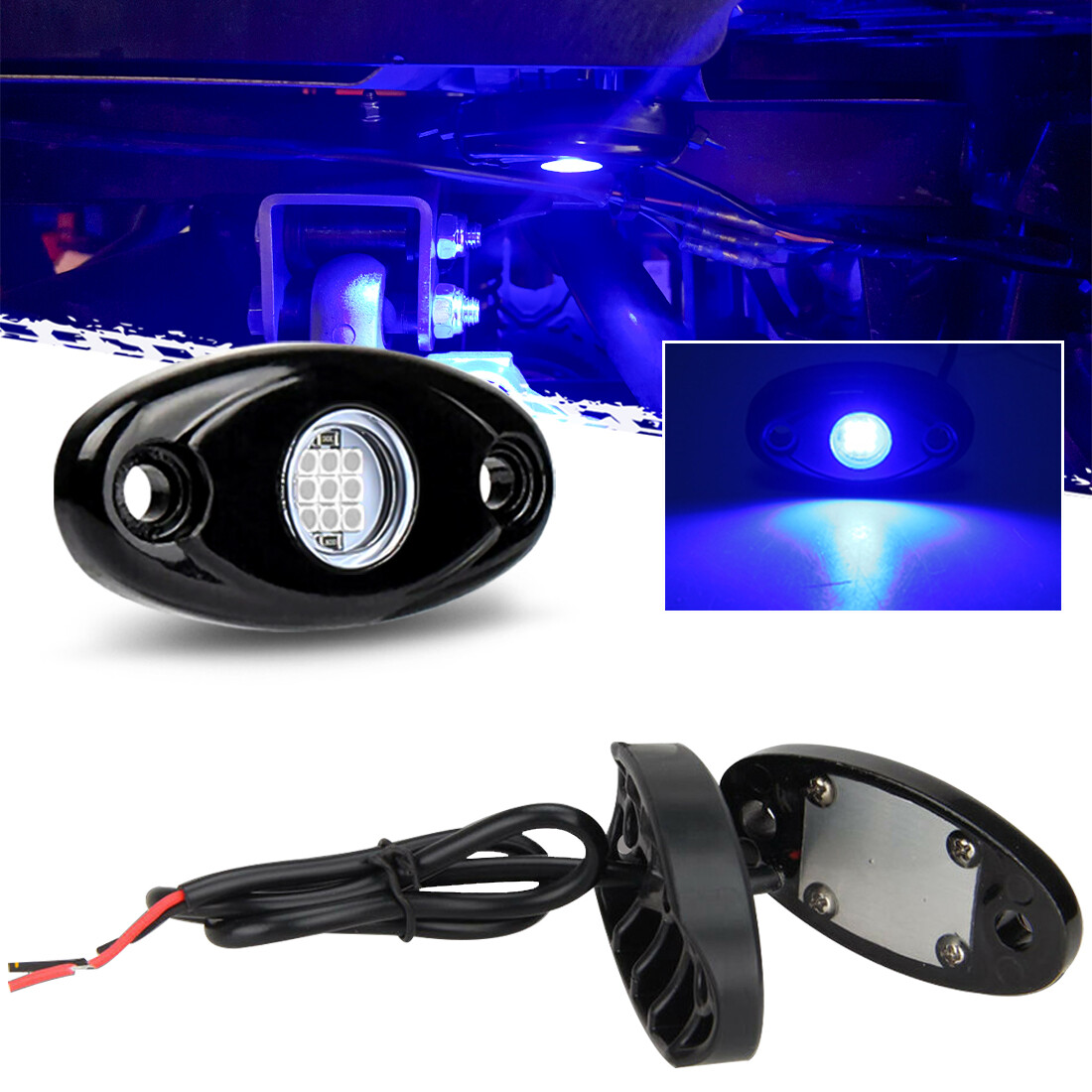 LED Rock Lights Underbody Light 9W For Jeep Offroad Truck ATV UTV 4X4 Car Boat