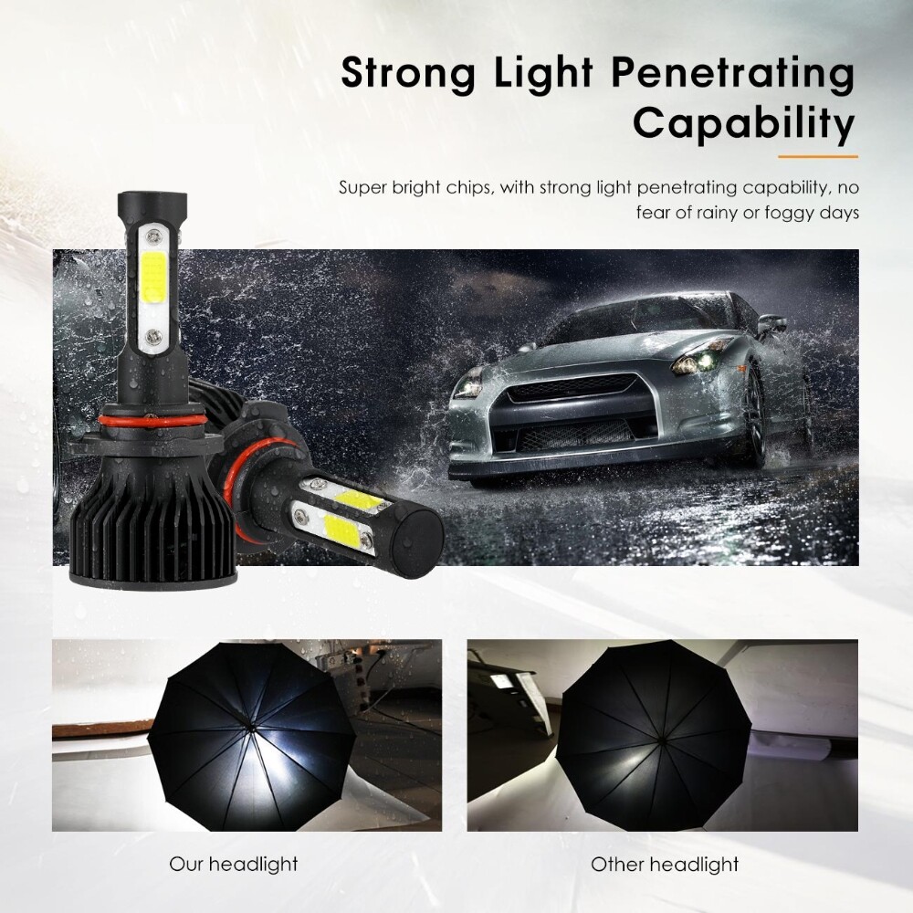 4 sides LED Headlight Bulbs High/Low Beam/Fog Light H11 9005 9006 9145 H7 H13 H4
