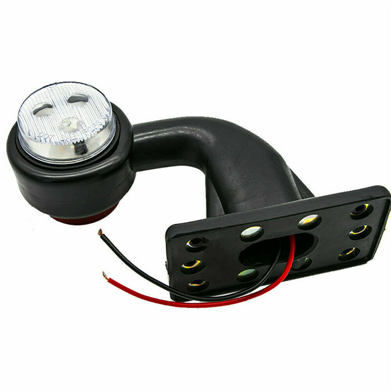 2x Dual Side LED Side Marker Light Elbow Rubber Outline Rear Trailer Truck Lorry