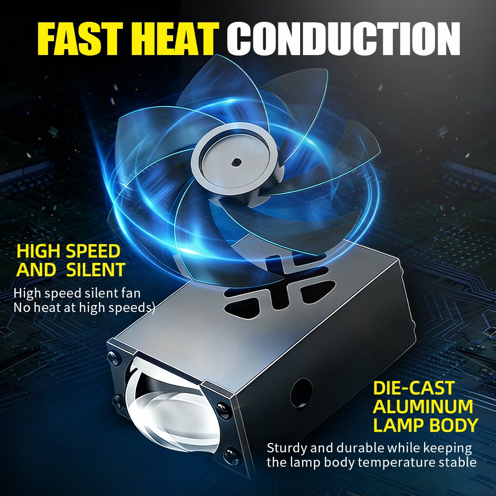 Super Bright White/Yellow Front Grill Driving Lights Mini Projector Fog Lights