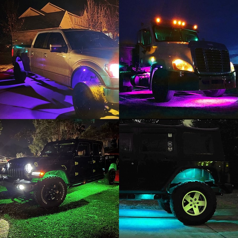1-10X 6-in-1 RGB Under Strip Light Strip LED Neon Tube UndergLo Underbody System