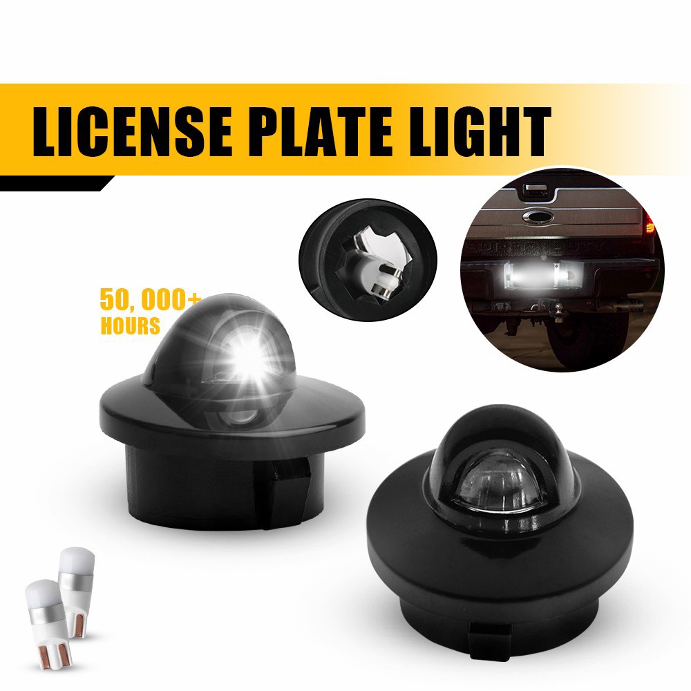 2PCS Rear License Plate Light Housings & LED Bulbs For 1997-2002 Ford Expedition