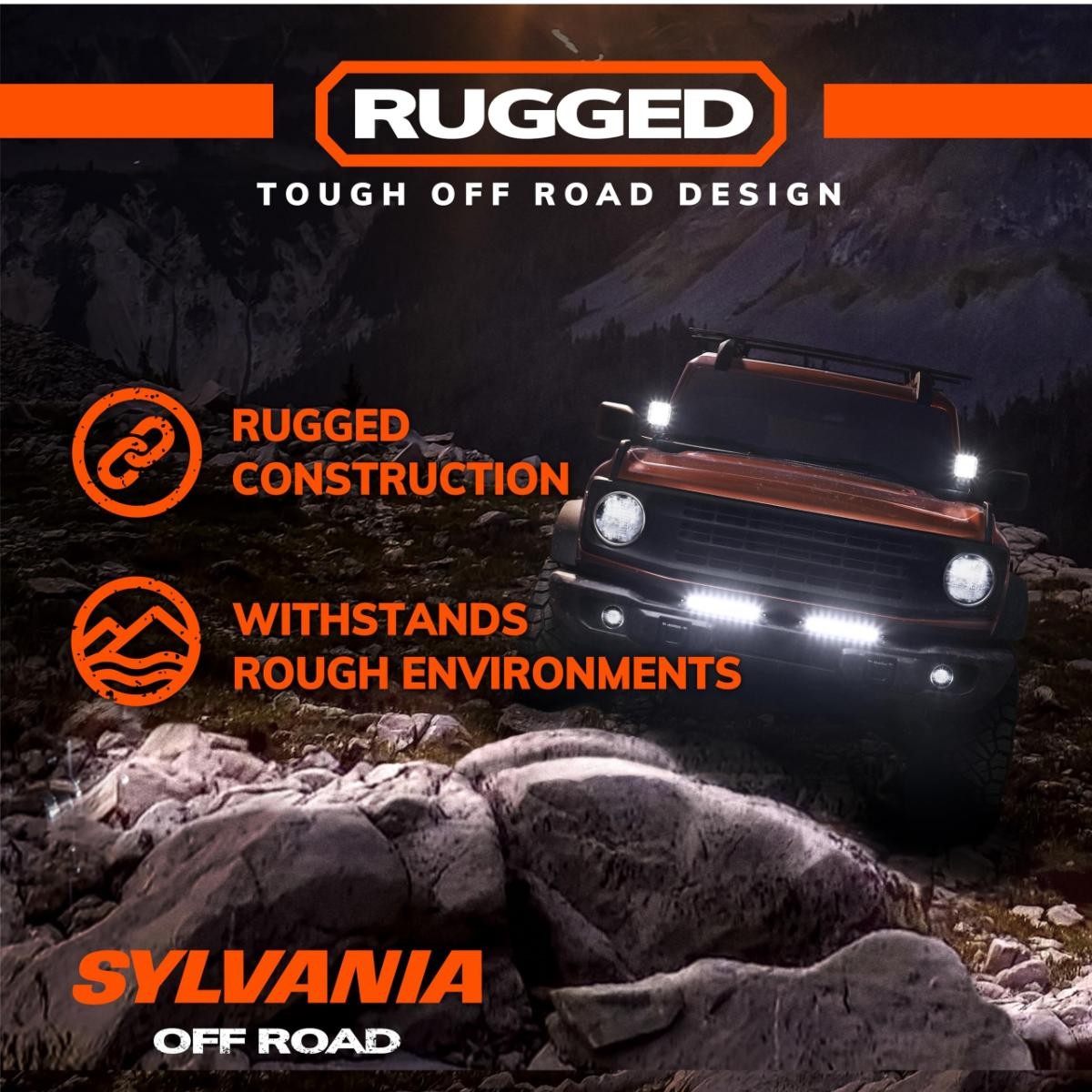 SYLVANIA Rugged 6 Inch Flood LED Light Bar – LIFETIME Limited Warranty | LED