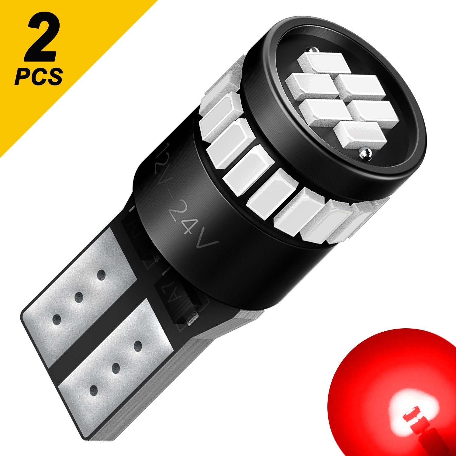 2X T10 921 158 168 2825 194 High Power Red 3014 LED Chips Interior Lights Bulbs